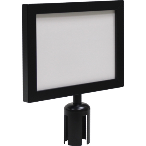 Cadre d'enseigne pour poteau de barri&egrave;re pour le contr&ocirc;le des foules, Noir Auto-Cam