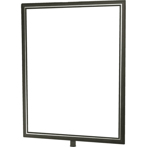 Porte-enseigne vertical robuste pour montant classique, Chrome satin&eacute; Auto-Cam
