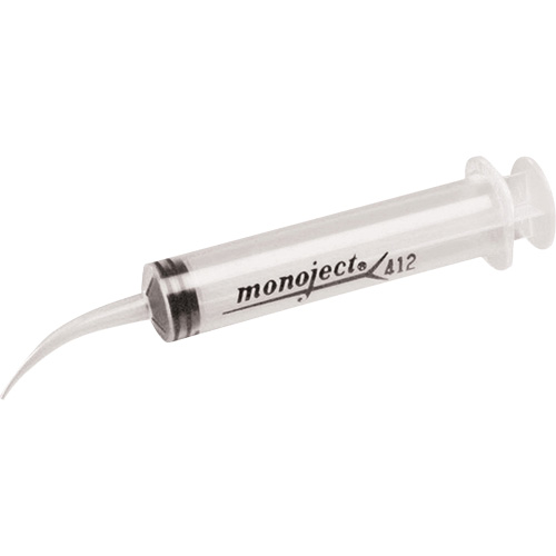 Monoject&reg; 412 Curved Tip Irrigating Syringes, 12 cc Auto-Cam