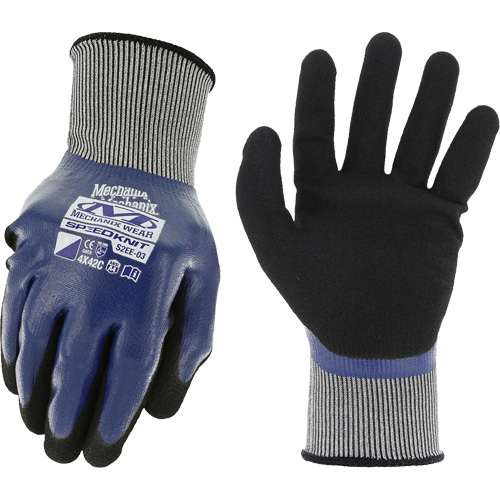 Gants de travail SpeedKnit Shield C4, Taille T-Grand/10, Calibre 18, Rev&ecirc;tement Nitrile, Enveloppe en Nylon/Spandex, ASTM ANSI niveau A4/EN 388 niveau C Auto-Cam