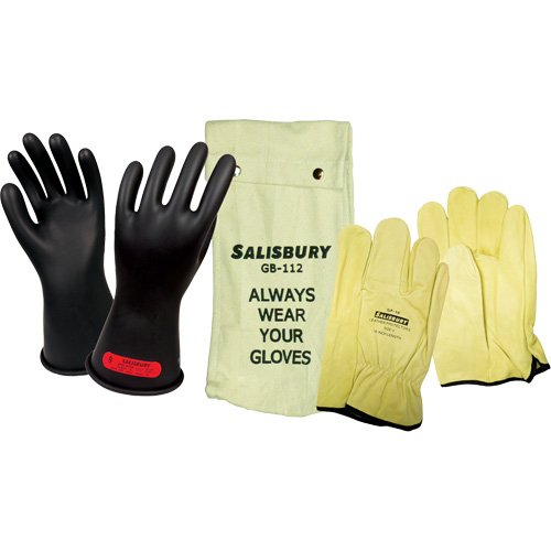 Ensemble de gants isol&eacute;s contre l'&eacute;lectricit&eacute; Salisbury, ASTM classe 0, Taille 9, 11" lo Auto-Cam