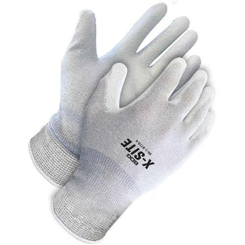 Gants enduits antistatiques X-Site, 8, R&ecirc;vetement Polyur&eacute;thane, Calibre 15, Enveloppe en Nylon/Cuivre Auto-Cam