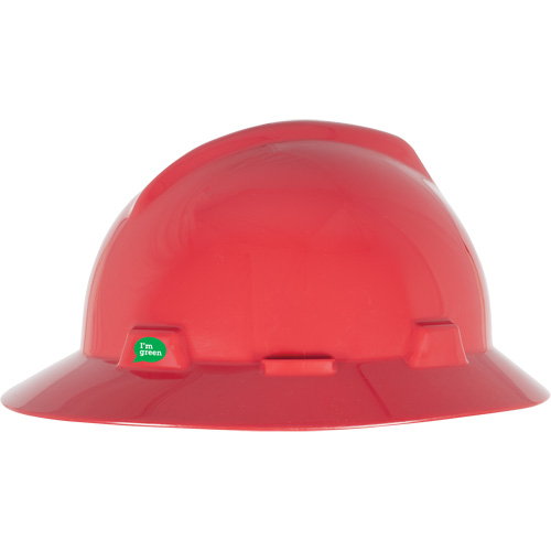V-Gard&reg; GREEN Slotted Full Brim Hard Hat, Meets CSA Type 1, Ratchet Suspension Auto-Cam