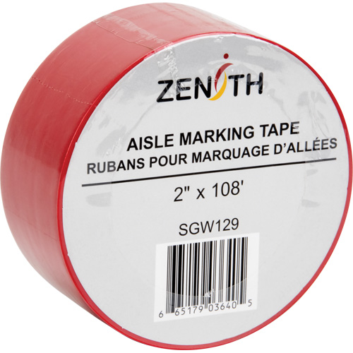 Aisle Marking Tape, 2" x 108', PVC, Red Auto-Cam