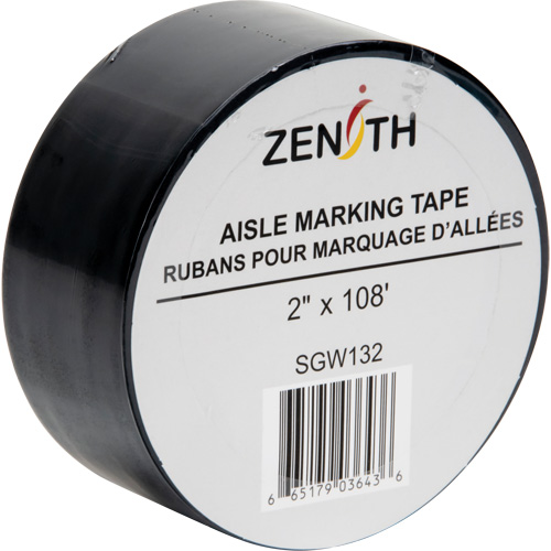 Aisle Marking Tape, 2" x 108', PVC, Black Auto-Cam