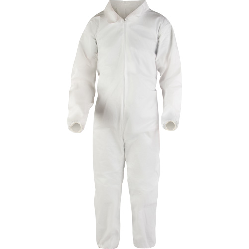 Premium Coveralls, 4X-Large, White, Microporous Auto-Cam