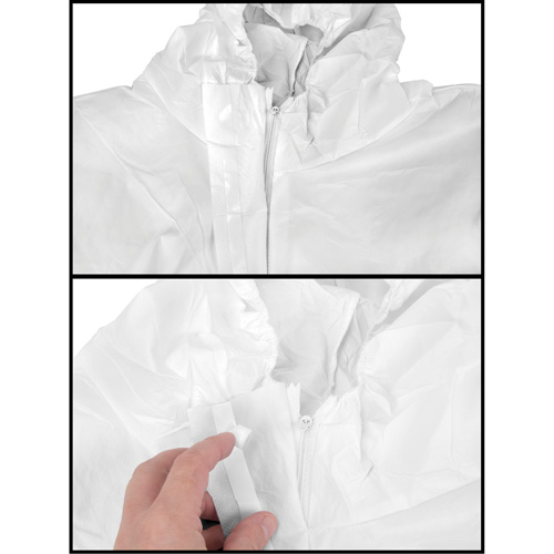 Combinaisons &agrave; capuchon de premi&egrave;re qualit&eacute;, Moyen, Blanc, Microporeux Auto-Cam