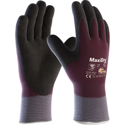 ATG MaxiDry&reg; Zero Coated Gloves with Thermal Lining, Small, Foam Nitrile Coating, 15 Gauge, Nylon/Spandex Shell Auto-Cam