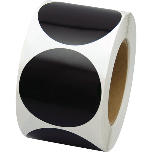 Pastilles de marquage color&eacute;es, Cercle, 3" lo x 3" la, Noir, Vinyle Auto-Cam