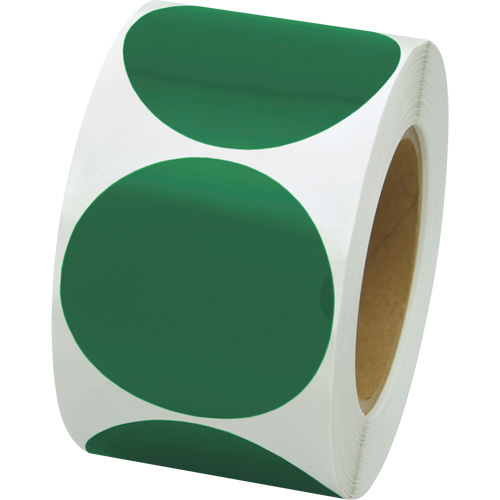 Pastilles de marquage color&eacute;es, Cercle, 3" lo x 3" la, Vert, Vinyle Auto-Cam