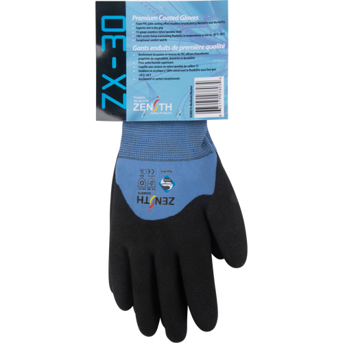 ZX-30° Premium Coated Gloves, Medium, Foam PVC Coating, 15 Gauge, Nylon Shell Auto-Cam
