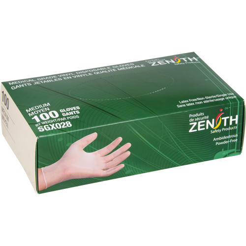 Disposable Gloves, Large, Vinyl, 4.5-mil, Powder-Free, Clear, Class 2 Auto-Cam