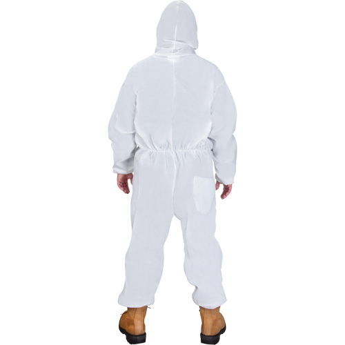 Hooded Coveralls, Medium, White, SMS Auto-Cam