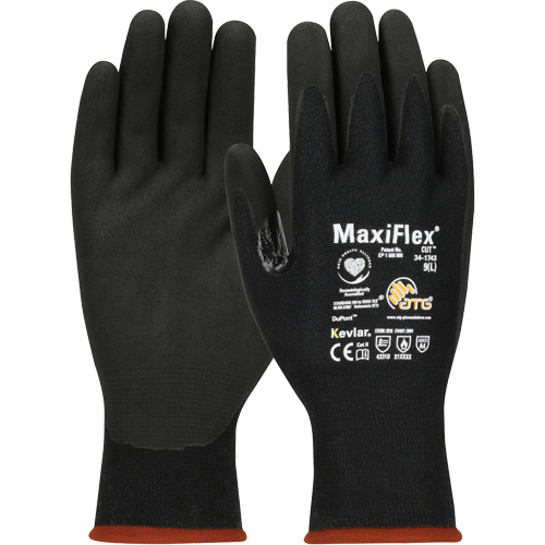 Gants compatibles avec les &eacute;crans tactiles ATG MaxiFlex Cut, Taille T-petit, Calibre 15, Rev&ecirc;tement Mousse de nitrile, Enveloppe en Polyester/Kevlar, ASTM ANSI niveau A4/EN 388 niveau 3/EN 388 niveau D Auto-Cam