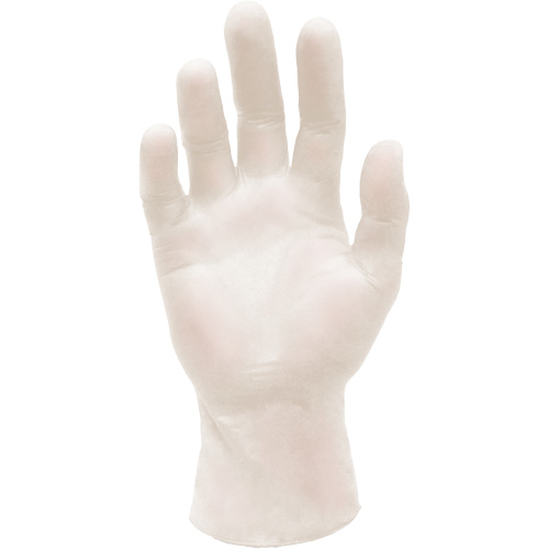 Gants d'examen m&eacute;dical synth&eacute;tiques extensibles, Grand, Vinyle, 5 mils, Sans poudre, Blanc, Classe 2 Auto-Cam