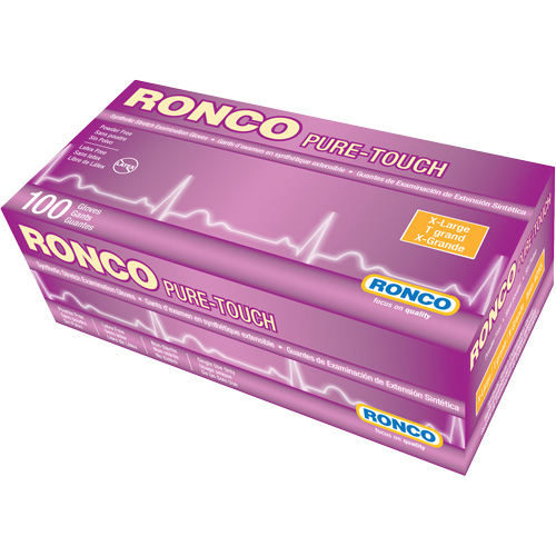 Gant dexamen synth&eacute;tique extensible Pure-Touch, T-Grand, Vinyle, 5 mils, Sans poudre, Blanc, Classe 2 Auto-Cam