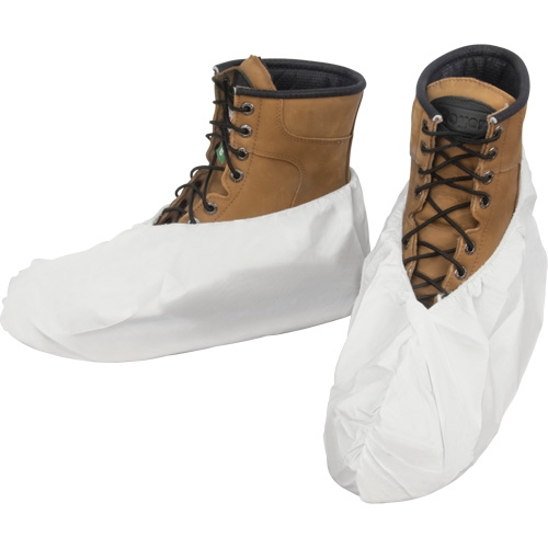 Shoe Covers, One Size, Microporous, White Auto-Cam