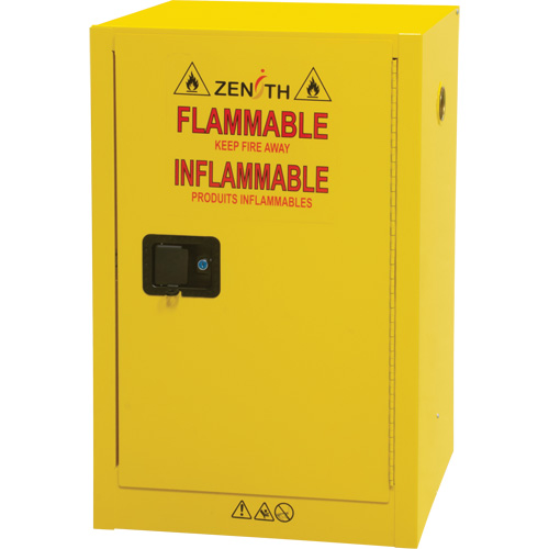 Flammable Aerosol Storage Cabinet, 12 gal., 1 Door, 23" W x 35" H x 18" D Auto-Cam