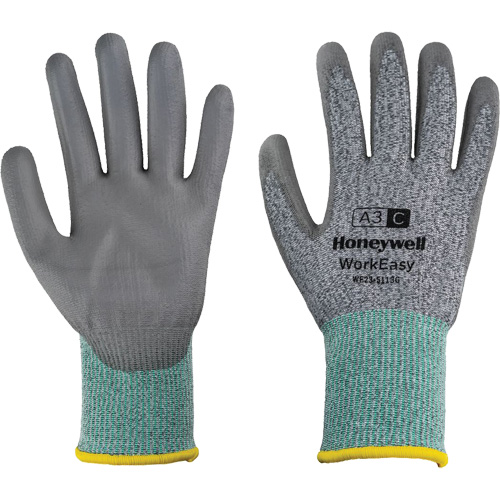 Gants de protection contre les coupures WorkEasy, Taille 6/T-petit, Calibre 13, Rev&ecirc;tement Polyur&eacute;thane, Enveloppe en PEHP/Fibre de verre, ASTM ANSI niveau A3/EN 388 niveau C Auto-Cam