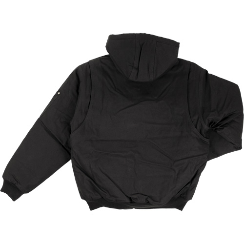 Blouson d'aviateur en toile lourde avec capuchon, Hommes, Moyen (grande taille), Noir Auto-Cam