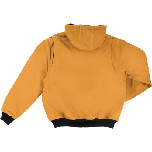 Blouson d'aviateur en toile lourde avec capuchon, Hommes, Petit, Brun Auto-Cam