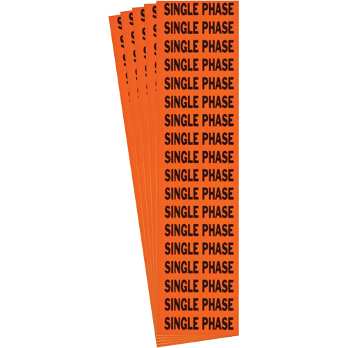 "Single Phase" Conduit & Voltage Labels, 1/2" x 2-1/4", Cloth/Vinyl, English Auto-Cam
