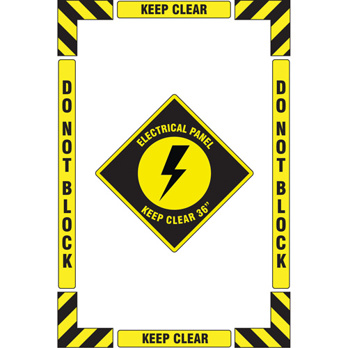 "Electrical Panel" Floor Marking Kit, Adhesive, English with Pictogram Auto-Cam