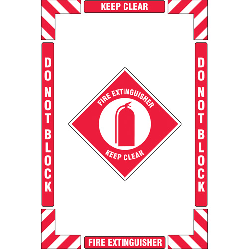 "Fire Extinguisher" Floor Marking Kit, Adhesive, English with Pictogram Auto-Cam