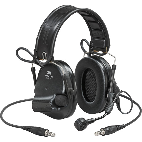 Casque VI NIB avec deux fils de sortie et rail arc Peltor ComTac, Style Bandeau, 23 dB Auto-Cam