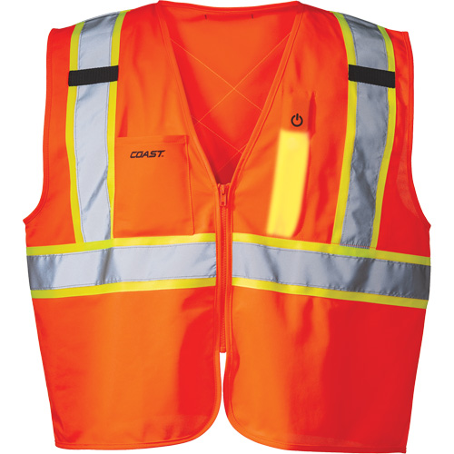 Veste de s&eacute;curit&eacute; SV350 X-Back avec lampe, Orange haute visibilit&eacute;, Petit, Polyester Auto-Cam