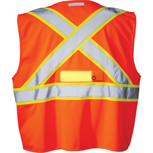 Veste de s&eacute;curit&eacute; SV350 X-Back avec lampe, Orange haute visibilit&eacute;, Petit, Polyester Auto-Cam