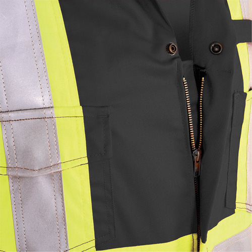 7702BK Combinaison ignifuge et r&eacute;sistant &agrave; l'arc &eacute;lectrique 88/12 FR-Tech, Taille 36, Noir, 9,7 cal/cm² Auto-Cam