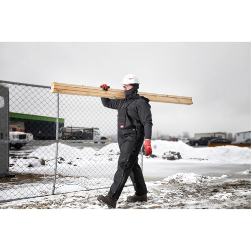 Salopette GridIron de longueur standard avec fermeture &agrave; glissi&egrave;re jusqu'&agrave; la cuisse, Hommes, Grand, Noir Auto-Cam