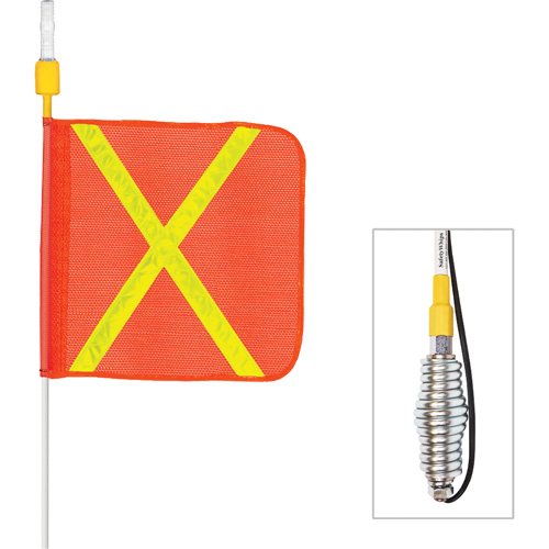 Safety Whip&reg; All-Weather Super-Duty Warning Whips with Constant LED Light, Spring Mount, 10' High, Orange with Reflective Auto-Cam