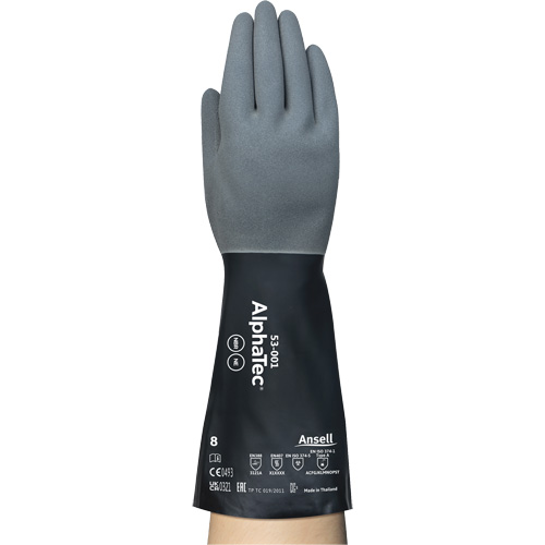 AlphaTec&reg; Chemical-Resistant Gloves, Size 7, 13" L, Neoprene/Nitrile, Nylon Inner Lining, 17-mil Auto-Cam