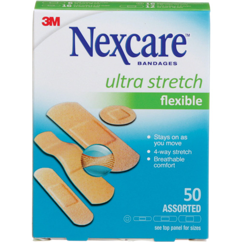 Pansements ultra-extensibles Nexcare, Assorti, Plastique, Non st&eacute;rile Auto-Cam