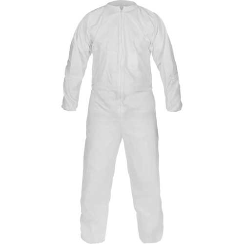 CleanMax&reg; Clean Manufactured Non-Sterile Coverall, Medium, White, Microporous Auto-Cam