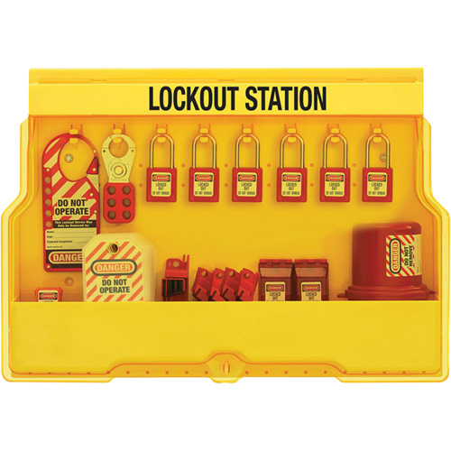 Station de cadenassage dappareils &eacute;lectriques de qualit&eacute; sup&eacute;rieure, Cadenas Thermoplastique, Capacit&eacute; de 16, Cadenas Compris Auto-Cam