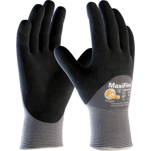 ATG MaxiFlex&reg; Ultimate Touchscreen Compatible Gloves, Large, Nitrile Coating, 15 Gauge, Nylon/Elastane Shell Auto-Cam