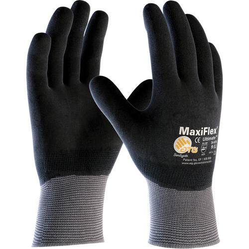 ATG MaxiFlex&reg; Ultimate Touchscreen Compatible Gloves, Large, Nitrile Coating, 15 Gauge, Nylon/Elastane Shell Auto-Cam