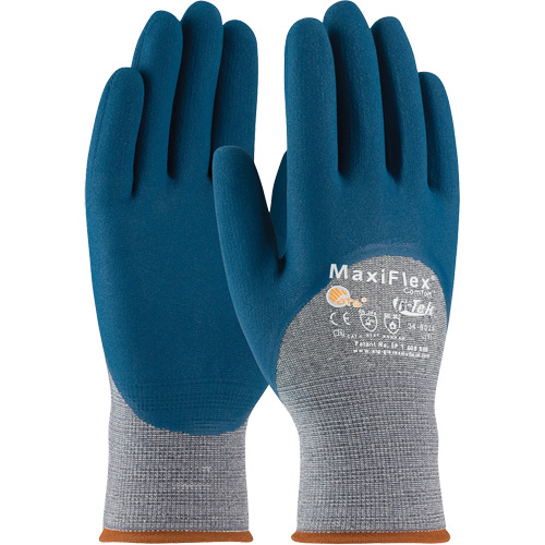 ATG MaxiFlex&reg; Comfort Seamless Knit Gloves, Large, Nitrile Coating, 15 Gauge, Nylon Shell Auto-Cam