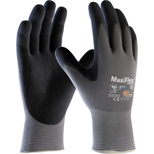 Gants compatibles avec les &eacute;crans tactiles ATG MaxiFlex Ultimate AD-APT, T-petit, R&ecirc;vetement Nitrile, Calibre 15, Enveloppe en Nylon/&eacute;lasthanne Auto-Cam
