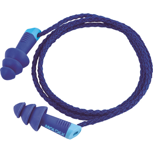 Alphas Metal Detectable Reusable Earplugs, Corded, One-Size, Bulk - Polybag, 27 NRR dB Auto-Cam