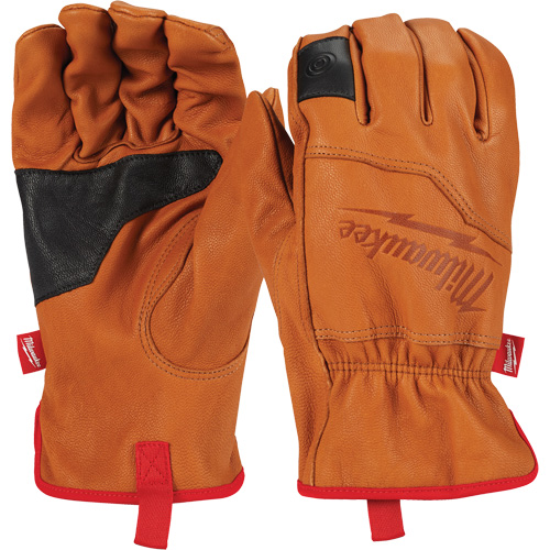 Leather Gloves, Small, Grain Goatskin Palm Auto-Cam