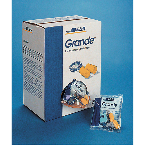 Bouchons d'oreilles classiques E-A-R, Vrac - Sac en poly, Grand, Avec cordon Auto-Cam