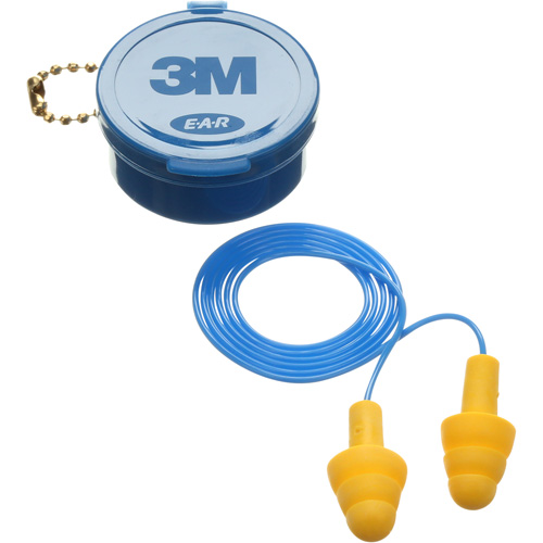 E-A-R Ultrafit Premolded Earplugs, Corded, Pair - Plastic Case, 25 dB NRR, One-Size Auto-Cam