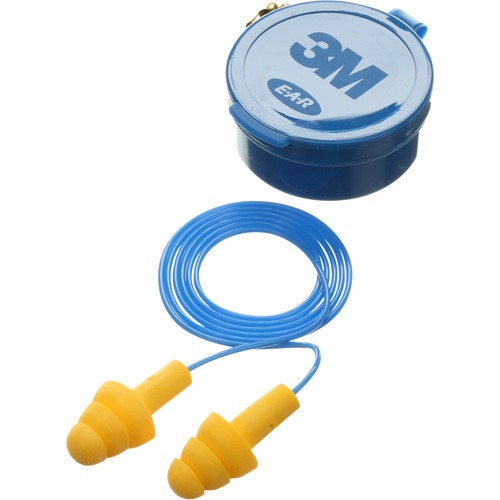 E-A-R Ultrafit Premolded Earplugs, Corded, Pair - Plastic Case, 25 dB NRR, One-Size Auto-Cam