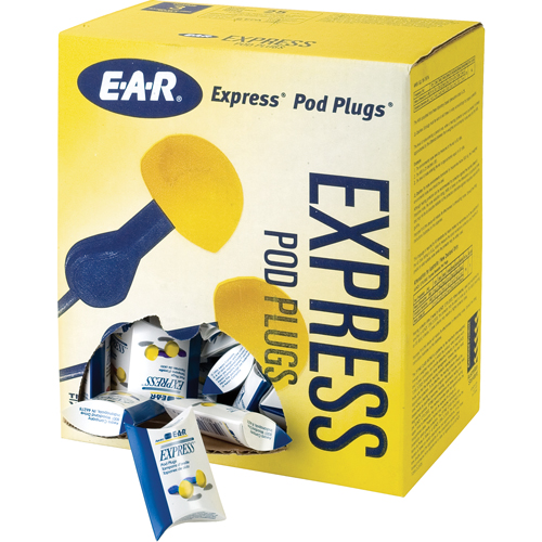 E-A-R Express Pod Plugs Earplugs, Uncorded, Bulk - Pillow Pack, 25 dB NRR, One-Size Auto-Cam