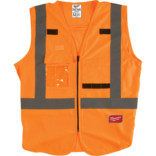 Safety Vest, High Visibility Orange, 4X-Large/5X-Large Auto-Cam