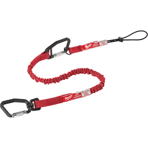 Quick-Connect Locking Tool Lanyard, Bungee, Carabiner/Loop Auto-Cam